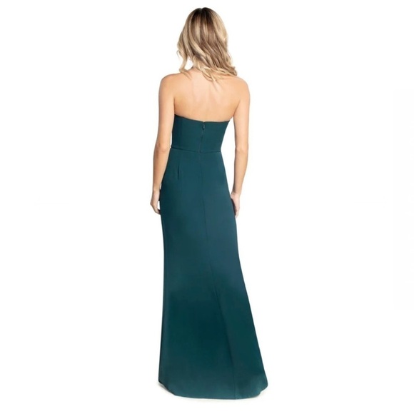 Dress the Population Kai Bustier Asymmetrical Ruffle Drape Gown Pine XS - Picture 3 of 13
